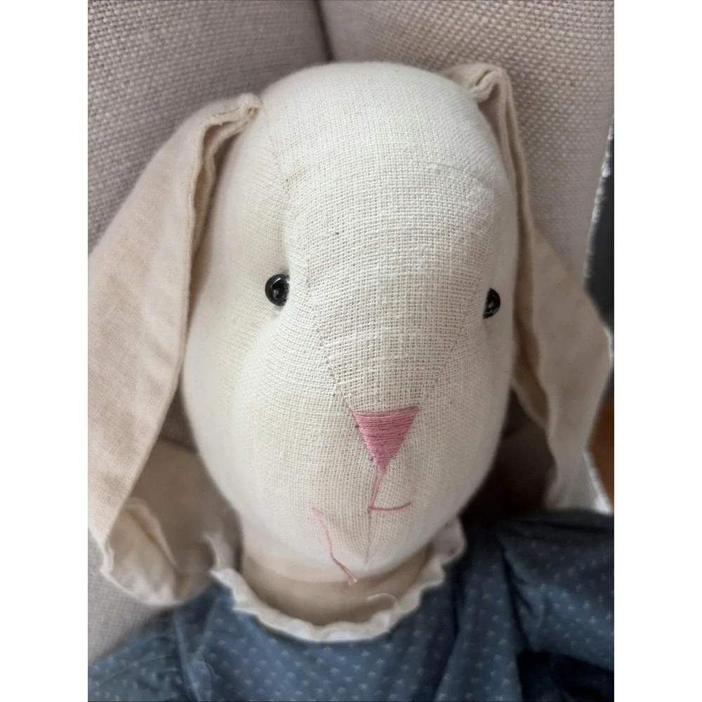 VTG 90s CottageCore Handmade Easter Floppy Ear Bunn Rabbit & Dress Farmhouse 25